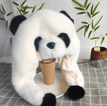 Imitation mink plush giant panda hat headband for autumn and winter, ear protection hat for children and adults