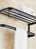 European-style retro copper bath towel rack Black bronze bath towel rack Simple black bronze bathroom pendant bath towel rack