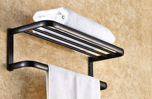 European-style retro copper bath towel rack Black bronze bath towel rack Simple black bronze bathroom pendant bath towel rack