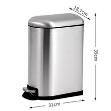 Household 90° fixed lid garbage can stainless steel foot with lid sanitary bucket kitchen quiet slow drop foot step