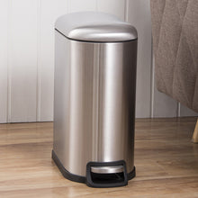 Household 90° fixed lid garbage can stainless steel foot with lid sanitary bucket kitchen quiet slow drop foot step