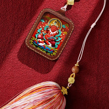 Vermilion car hanging hand-painted Tangka Zakiram Green Dum five master Manjusri hand car decoration vermilion creative jewelry tide