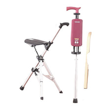 Anti slip cane chair for the elderly, dual-purpose cane with stool, foldable cane chair, portable and versatile cane chair