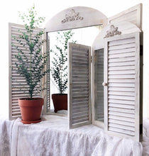 9C Vintage do old solid wood carved shutters false Windows Old Windows Bathroom bathroom mirror Florist photography path