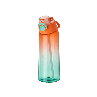 Enjoying fruit flavored water bottle, fragrance extraction straw, two-color gradient plastic water cup, portable for male and female students