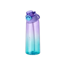 Enjoying fruit flavored water bottle, fragrance extraction straw, two-color gradient plastic water cup, portable for male and female students