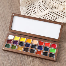 Walnut paint box, Siming Academy level 24 color solid watercolor packaging, nail art, portable watercolor