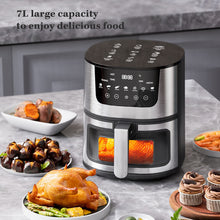 Air fryer household multifunctional visual stainless steel fryer automatic oven 7L large capacity intelligent baking oven