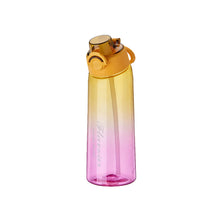 Enjoying fruit flavored water bottle, fragrance extraction straw, two-color gradient plastic water cup, portable for male and female students