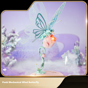 Butterfly punk mechanical DIY assembly model figurine, birthday gift assembly, building block table decoration