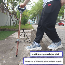 New multifunctional hiking cane, outdoor folding aluminum alloy cane