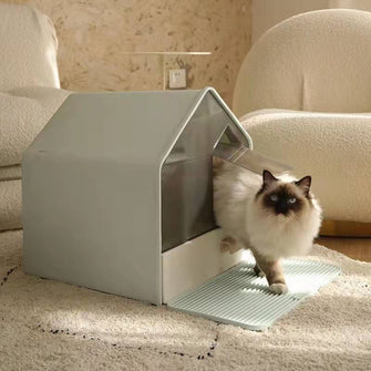 Fully enclosed cat litter box, drawer style oversized house, cat toilet for kittens, splash proof cat litter box, anti sand equipment