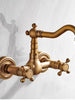 European-style copper home decoration antique simple into the wall kitchen faucet can rotate the kitchen washing basin cold and hot water faucet