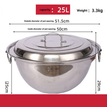 Stainless steel marching pot mutton soup pot thickened commercial hotel outdoor camping army pot two ear large wok