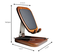 Black walnut solid wood phone holder can hold a tablet, portable folding desktop storage, universal support shelf