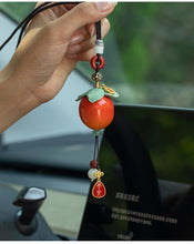 Ceramic Persimmon Ruyi creative car pendant exquisite interior accessories Safe rearview mirror pendant high-grade retro gift