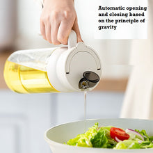 Automatic opening and closing oil pot, glass soy sauce bottle, large capacity, no oil hanging, household leak proof oil bottle, kitchen oil pouring bottle