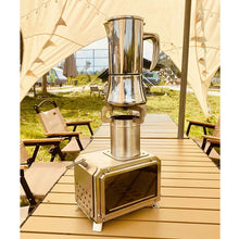 Camping Outdoor Stainless Steel Portable Desktop Camping Firewood Stove Observation Window Heating Stove Firewood Stove