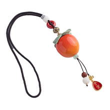 Ceramic Persimmon Ruyi creative car pendant exquisite interior accessories Safe rearview mirror pendant high-grade retro gift