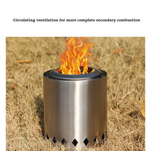 304 stainless steel 5-inch diesel stove, round thick smokeless barbecue stove, camping charcoal heating stove