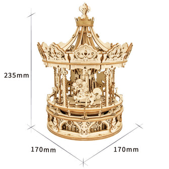 Eight tone box carousel music box wooden assembly model creative gift three-dimensional puzzle ornament