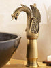 European-style antique faucet Swan Hot and cold washbasin faucet retro all copper under the basin golden faucet