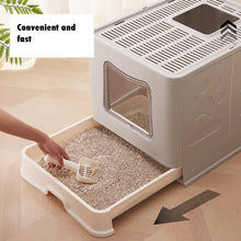 Extra large cat litter box, fully enclosed, top in folding drawer, splash proof, deodorizing, cat toilet, cat supplies