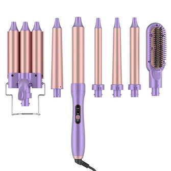 7-in-1 hair changing multi tube curling iron set, ceramic straightener, curling iron, straightening comb