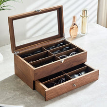 L2K glasses, sunglasses, watch storage box, jewelry box, large capacity multi-layer multi grid wooden sunglasses box, high