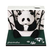 Panda 3D Notebook Creative Hand Tear Calendar Cultural and Creative Paper Carving Sticker Model Desktop Notebook Ornament