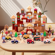 Children's Puzzle Baby Wooden Toys City Street View Transportation Characters Cartoon Car Scene Assembly Building Blocks