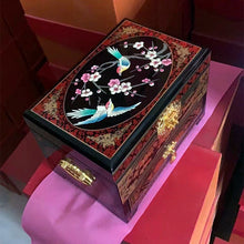 Traditional lacquerware craft jewelry box handmade lacquer painting bridal gift box wedding jewelry storage box design