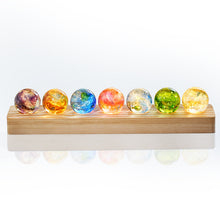 Qixi gifts Colorful glass crystal ball tabletop small night light starry seven stars auspicious light 4CM creative gifts