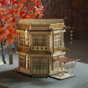 Walking in the Sky | "Old Tea House" New Chinese Decoration Wooden Crafts Gift Decoration Comes with Text and Image Creation Products