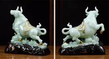 Bullish momentum soaring, attracting wealth, ox ornaments, Chinese style living room, office wine cabinet, zodiac ox decorations, company opening, gift giving