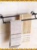 Black antique towel rack Bath towel rack all copper European vintage bathroom shelf bathroom hardware pendant set