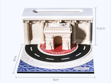 Cross border hot selling 3D memo pad for the Arc de Triomphe in Paris, creative gift paper sculpture architectural ornament, hand torn sticky note