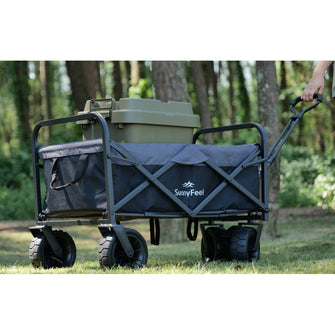 SunnyFeel Mountain Gate Outdoor Trailer Camping Car Stall Cart Camping Folding Car Camping Car