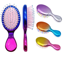 Electroplated candy color portable hairdressing massage comb Gradual colorful air cushion scalp hair comb