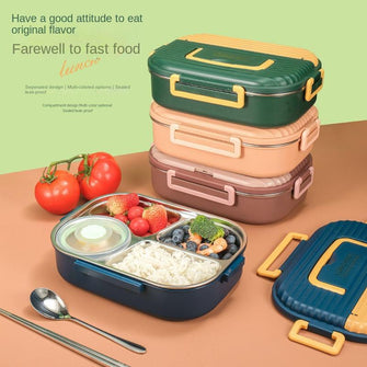 Eco-friendly 304 stainless steel Lunch Bento Box1400ml 4 Compartments Lunch Box Kids School