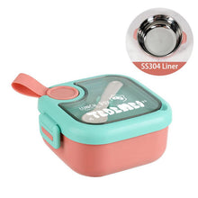 304 Stainless Steel or Plastic Liner Kids Lunch Box with Handle Insulation Food Bowl with Spoon/Scissors