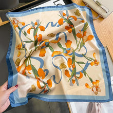 2023 Korean version of spring and autumn new fashion mulberry silk scarf female real silk 53 small square scarf decorative scarf shawl scarf