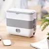 new metal dual-purpose food warmer electric heated plastic container hot bento kids lunch box