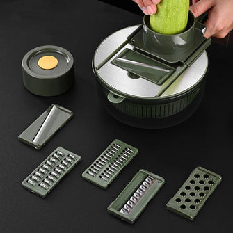 Kitchen Tools Gadgets Set with Plastic Holder Vegetable and Food Cutter Slicer Chopper Machine