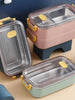 304 Stainless Bento Box Compartments Lunch Box Double Wall Lunch Box With Tableware