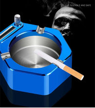 Lovisle Tech Retro Metal Ashtray Ten Thousand Match Lighter indoor Smokeless Storage Holder Cigarettes Lighter Ashtray