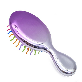 Electroplated candy color portable hairdressing massage comb Gradual colorful air cushion scalp hair comb