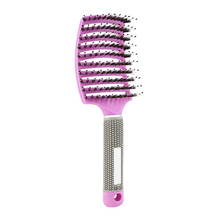 Anti-static Heat-resistant Curved Vent Boar Bristle detangling hair brush Massage Combs for Pro Hair Salon Barber Hair Styling