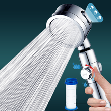 3 Mode Adjustable Shower Head with Filter and Stop Button Water Flow Adjustable High Pressure Rainfall Shower Set for Bathroom