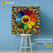 Smile sunflower DIY plush painting——Type D